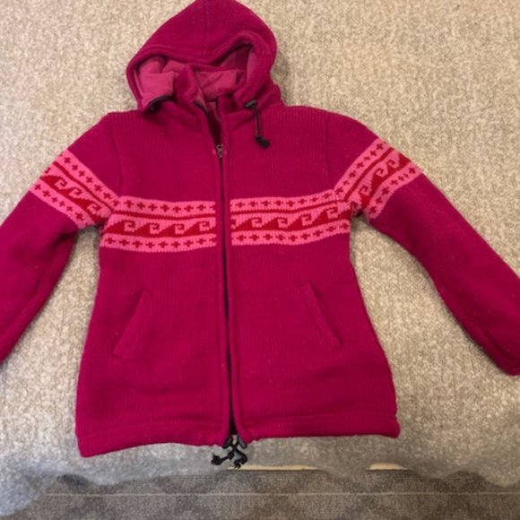 Pink Women's Wool Fleece Jacket - Picture 2 of 3